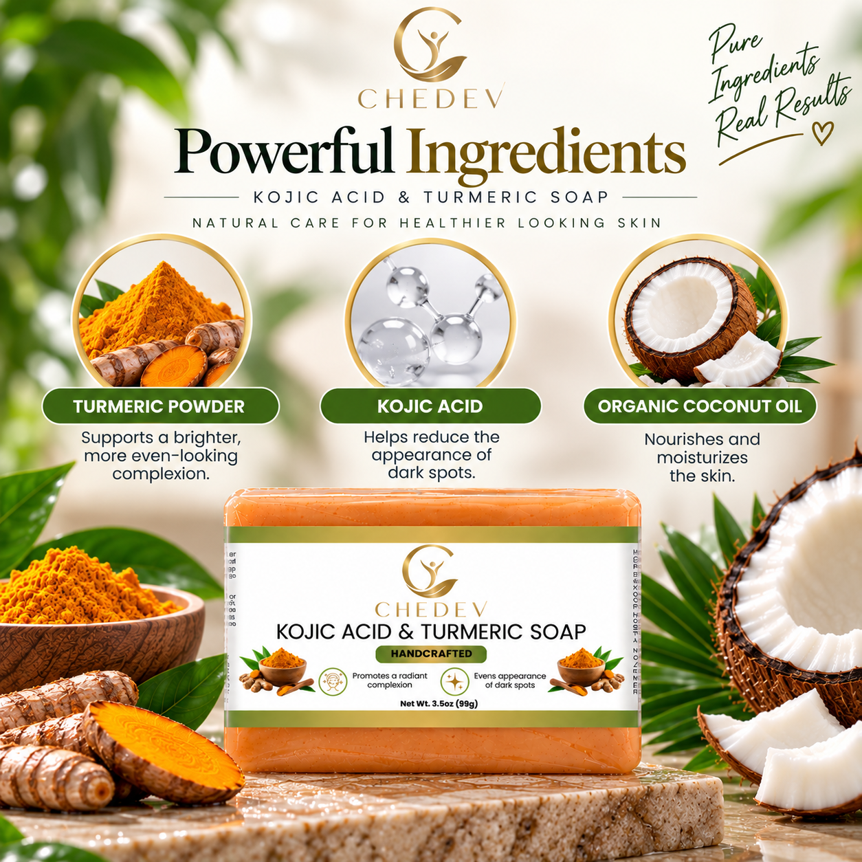 CHEDEV Kojic Acid & Turmeric Soap